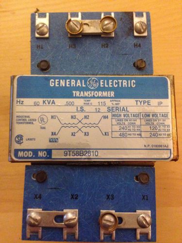 General electric 9t58b2810 transformer .50 1/2 kva 1ph 240/480v 120/240v for sale