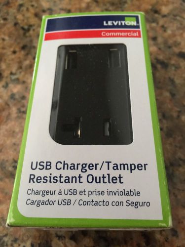 Leviton T5830 Decora Combo USB Charger Tamper Resistant Outlet Black