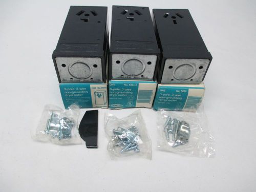 Lot 3 new leviton assorted 5050 5054-2 range dryer outlet d303399 for sale