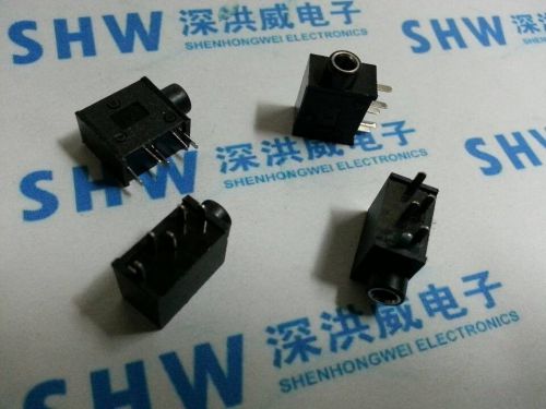 20pcs 3.5mm female audio connector 5 pin dip stereo headphone jack pj-325 black for sale