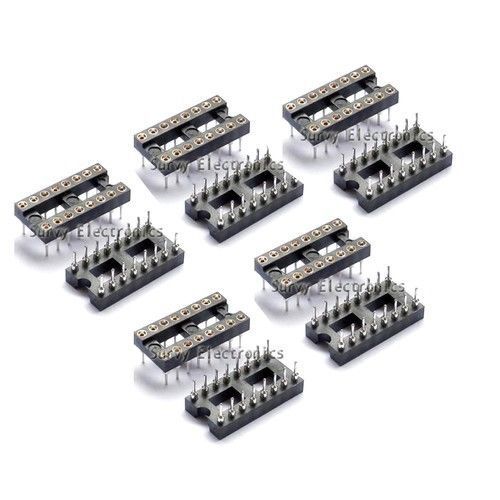 10pcs round hole 16pin pitch 2.54mm dip ic sockets adaptor for sale