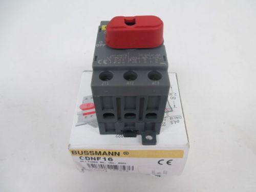 NEW BUSSMANN CDNF16 NON-FUSIBLE 16A 600V-AC 3P DISCONNECT SWITCH D221733