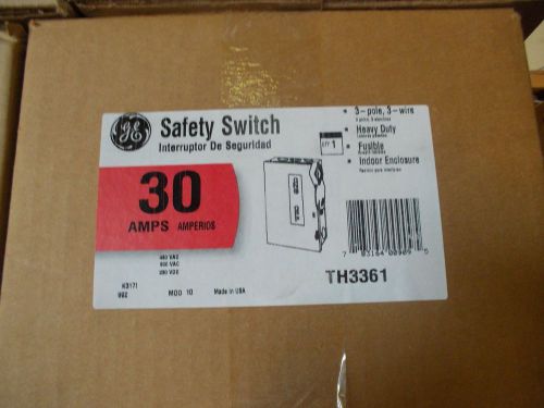 NIB GE TH3361 30A 600V 3 Pole Fusible Disconnect NEMA 1 Enclosure