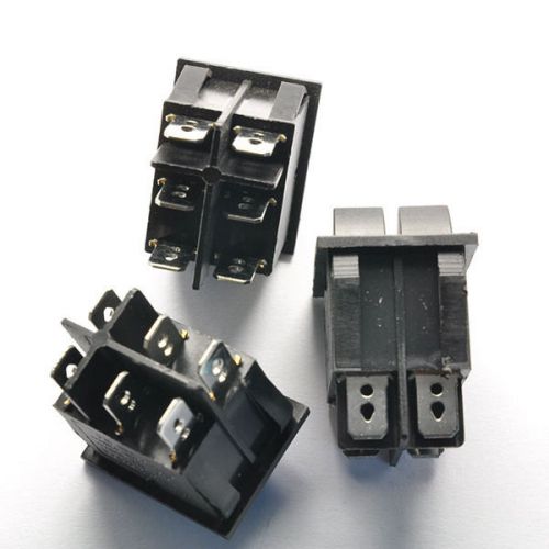 3pcs Black Rocker Switch 2 Row 15A/250V 20A/125V 6 Pin ON/OFF Square 25*31mm NEW