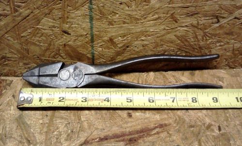 VINTAGE M. KLEIN &amp; SONS LINESMAN PLIERS 9&#034; ELECTRICIAN SIDE CUTTERS 213-9