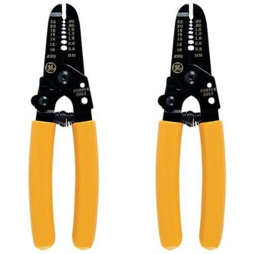 Lot of 2 GE Electrical Wire Stripper w/ Spring Handle &amp; Plier Nose for 10-22 AWG