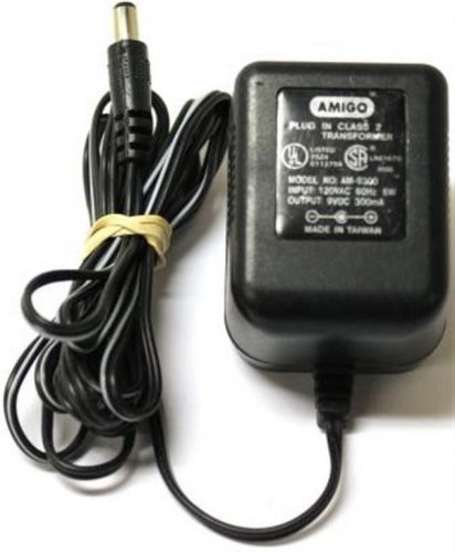 AMIGO AM-9100 AC ADAPTER POWER SUPPLY OUTPUT 9VDC 100mA  INPUT 120VAC 60HZ 6W