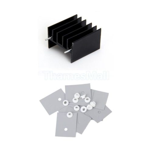 12x Aluminum Heat Sink Heatsink for TO220 LM7805 + 10x Silicone Insulator Pads