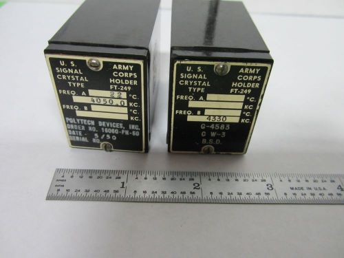 US ARMY SIGNAL CORPS QUARTZ CRYSTAL LOT 2 EA VINTAGE FREQUENCY CONTROL BIN#L1-04