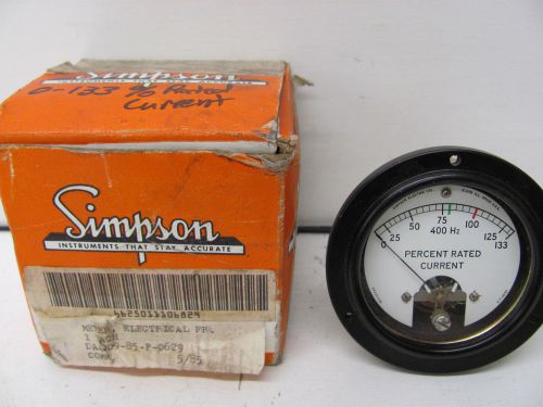 SIMPSON PERCENT CURRENT METER 0-133 MODEL 55R SK525-626 3-710850 NEW