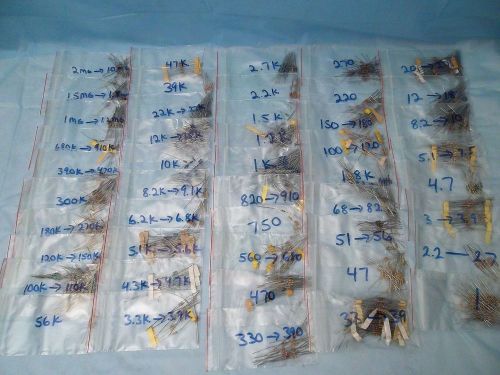 1/4 Watt 800+ Resistor Lot 1 Ohm - 10 Meg Ohm