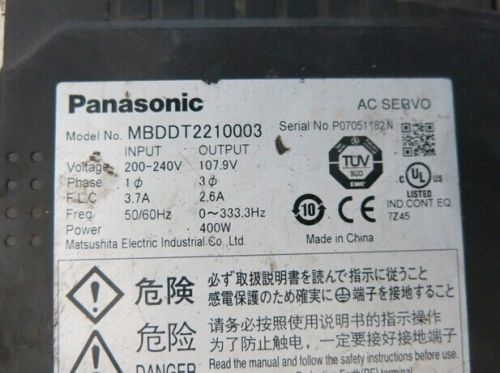 Used PANASONIC Servo Driver MBDDT2210003 Tested