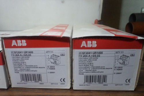 New LOT 6 x ABB FI-Schalter 40A / 0,03A FH204 A-40/0,03 - Residual Current Dev.