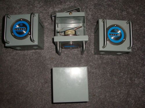 ENGLER hour meter in 4x4x4 enclosure    lot of three