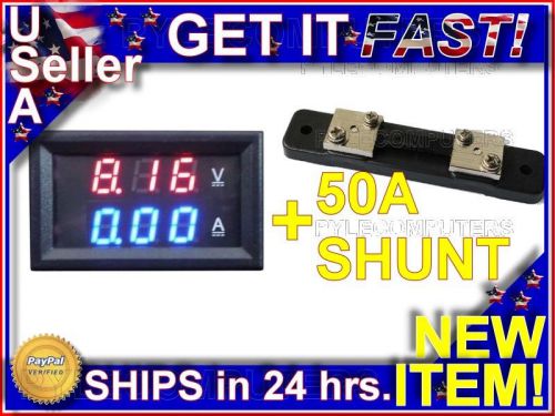 100v 50 Amp DC Digital Display Panel Voltmeter LED Voltage Monitor Meter Blue