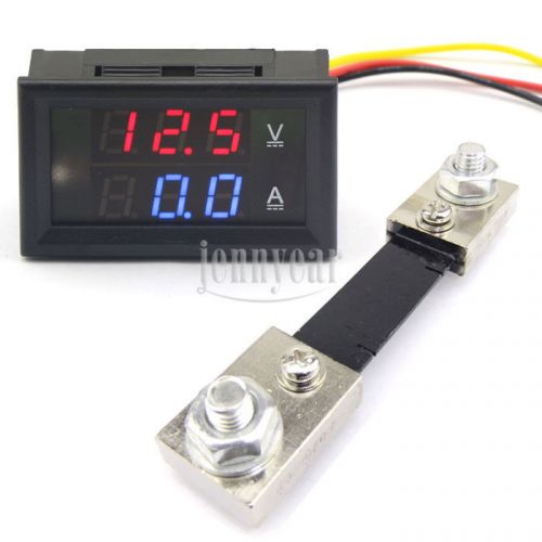 DC 12V/24V 100A Voltmeter Ammeter Digital Volt Amp Panel Meter+Current Shunt