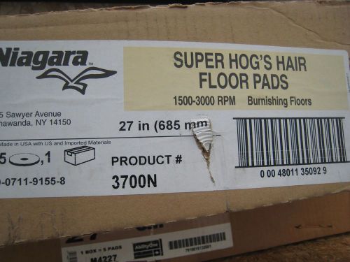 3m  niagara 3700n super hog&#039;s hair  27&#034; burnishing pads for floor machine case for sale