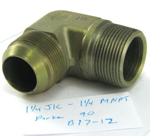 Hydraulic Fitting, Parker 1 1/4&#034; JIC-1 1/4 MNPT 90 Elbow, 20JIC, NOS, #B17-12