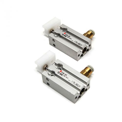 (Lot of 2) SMC Pneumatics CU6-5S Compact Air Cylinders 6mm Bore / 5mm Stroke