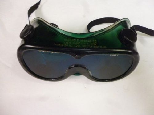 Glendale optical lgs-r laser gard #2201 ruby goggles with frame protection l582 for sale