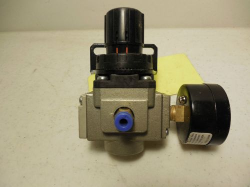 SMC AR20-N01-Z PNEUMATIC REGULATOR WITH PRESSURE GAUGE . GF6