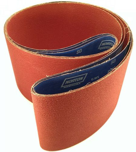 (3) norton 78072745422 sanding belts, 8&#034; x 107&#034;, 50 grit for sale