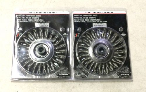 2 pearl 6&#034; x .020 x 5/8-11&#034; knotted wire wheel brushes clwbp658 for sale