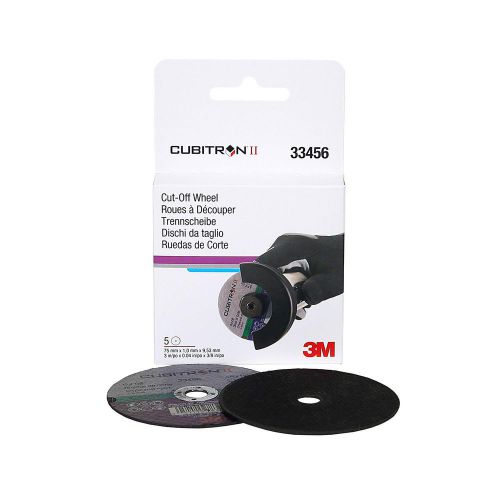 3M 33456 Cubitron  II Cut-Off Wheel, 3 in x .04 in x 3/8 in 5 Per Pack