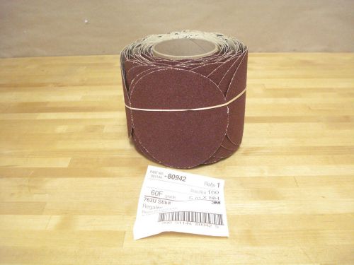 3M Stikit Paper 763U Sanding Disc Roll, 5&#034; x NH, 60F Grade, 100 Disc/Roll (3D)