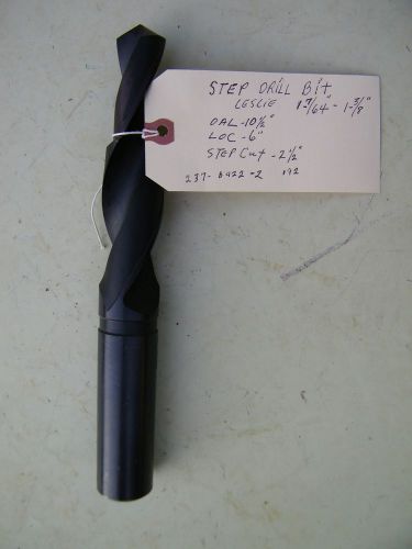 STEP DRILL BIT- 1 7/64 X 1 3/8&#034; STRAIGHT SHANK - OAL 10 1/2&#034;, LOC 6&#034; NOS