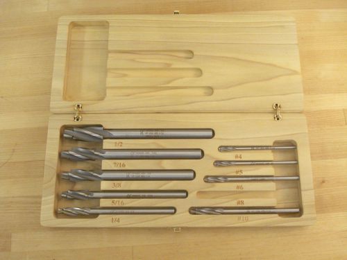 Yankee 303 capscrew centerbore reamer set, #4 to 1/2&#034;, hss, 4 flute, spiral for sale