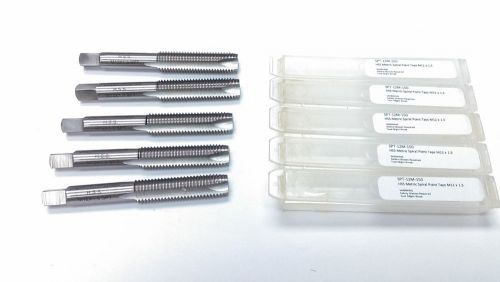 5 Pcs M12x1.50 HSS Metric Spiral Point Tap, Ground, 3 Flute, D6, #SPT5-12M-150x5