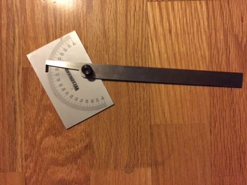 Wesward  Protractor, Steel 6&#039;  Rectangular Head, 1 Deg.