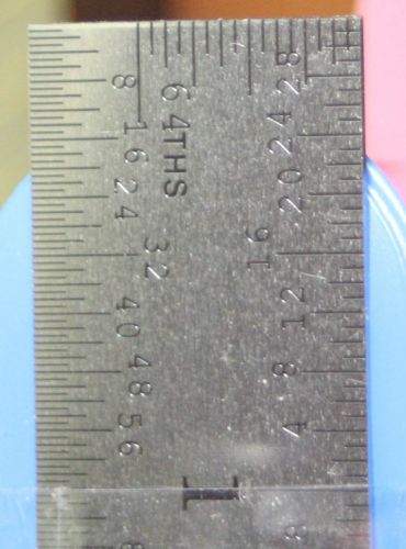 6 inch stainless steel ruler w/end graduations 1/64 and 1/32 for sale