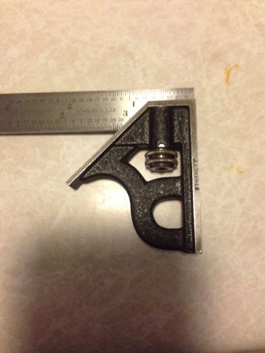 VINTAGE L.S. STARRETT 4 INCH COMBINATION SQUARE GOOD CONDITION.