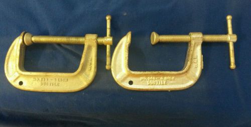 2 Adjustable 3&#034; C Clamps~ BRINK &amp; COTTON #143 Ductile