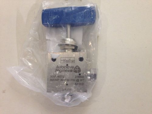 Autoclave Engineers 30VM4072, High Pressure Needle Valve, 1/4&#034;, 30,000 PSI