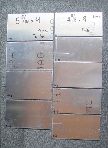 Lot 4v , 9 pcs  aluminum plate 1/8 all 9&#034; long sheet 6061-t6 .125 1/8” thk t6 for sale