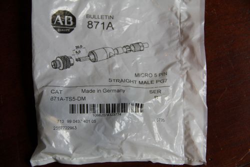 Allen-Bradley  871A-TS5-DM QUICK DISCONNECT 5 PIN MICRO, STRAIGHT