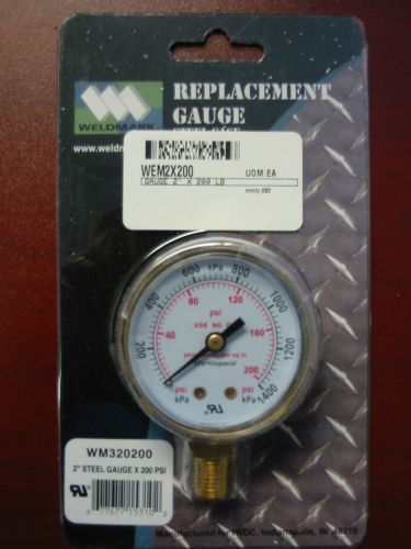 WELDMARK REPLACEMENT PRESSURE GAUGE - 200PSI - 2.0&#034;