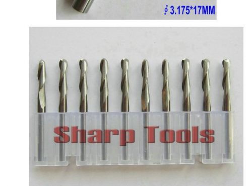 10pcs double flute carbide spiral cnc router bits milling cutter 3.175mm 17mm for sale