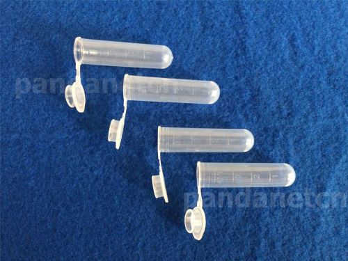 500pcs 5ml cylinder bottom micro centrifuge tubes w caps clear for sale