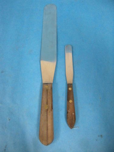 Vintage Scientific Supplies, Spectrum Stainless Spatulas 4&#034;, 10&#034; Lot of 2