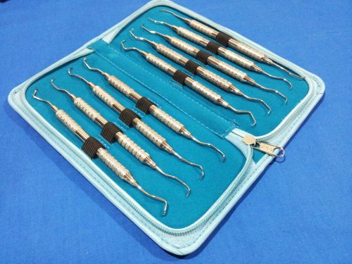 SET OF 9 PCS PERIODONTAL GRACEY CURETTES KIT DENTAL SURGICAL INSTRUMENTS