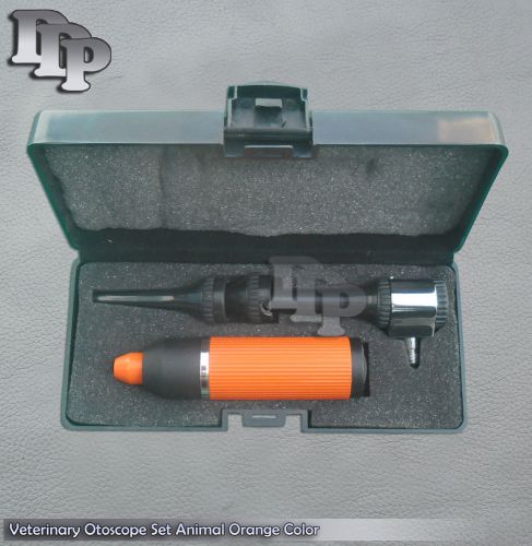 Veterinary Otoscope Set Animal Diagnostic Instruments ORANGE