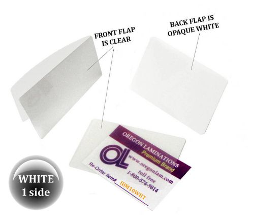 Qty 1000 White/Clear IBM Card Laminating Pouches 2-5/16 x 3-1/4