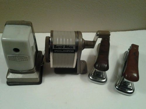 Lot vintage industrial office.  berol atlas, boston pencil sharp. 2 ace staplers for sale