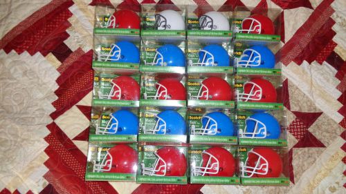 HUGE LOT 20 RED WHITE BLUE SCOTCH MAGIC FOOTBALL HELMET TAPE DISPENSER WITH TAPE