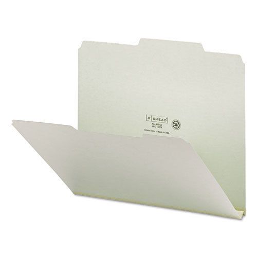 Recycled Folder, One Inch Expansion, 2/5 Top Tab, Letter, Gray Green, 25/Box