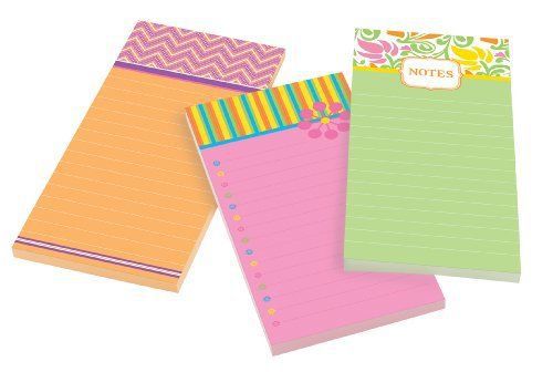 Post-it Super Sticky Note - Self-adhesive - 4&#034; X 8&#034; - Assorted - 3 / (7366off3)